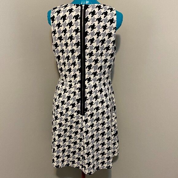 Donna Morgan Vintage Style Hounds Tooth Fitted Dress Size 12 - Picture 5 of 8